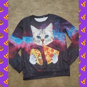 Galaxy Cat pizza taco sweater